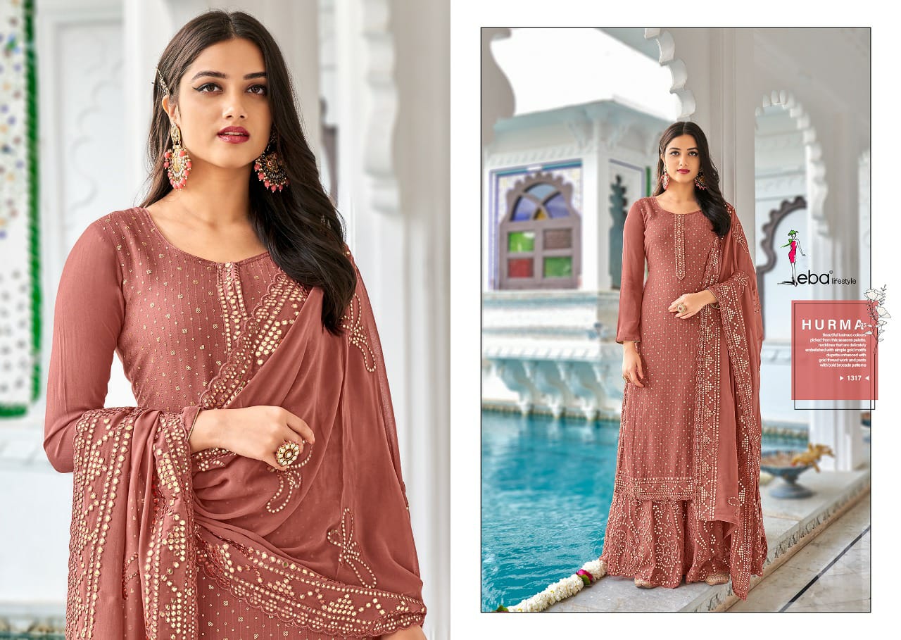 Eba Hurma 35 Nx Festive Wear Georgette Heavy Work Embroidery Salwar Kameez Collection